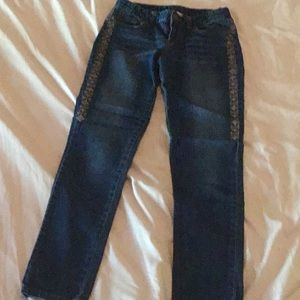 Blue Jeans with Gold embroidery
